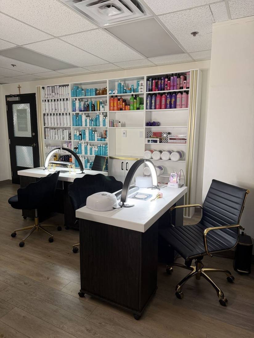 Manicure tables at Maria Hair Design Dieppe