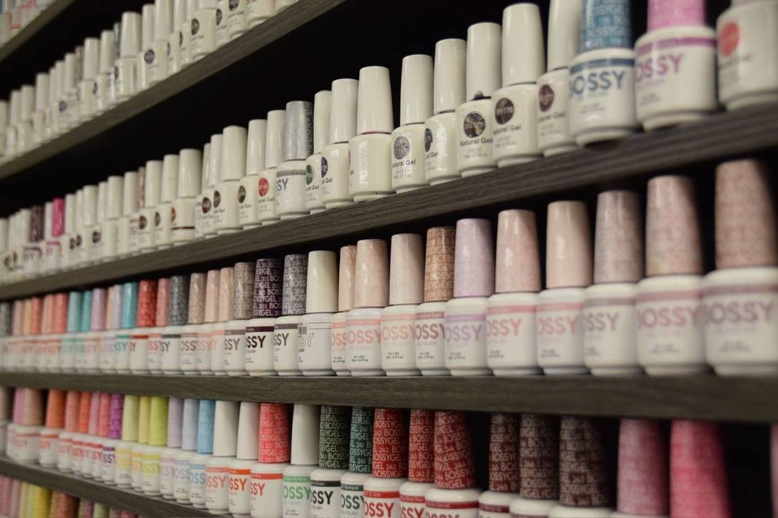 Wide selection of nail polish colours at Maria Hair Design Dieppe NB