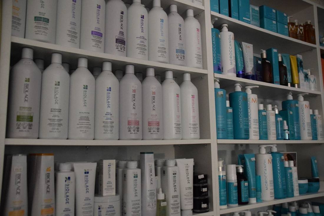 Biolage and Moroccanoil products at Maria Hair Design Dieppe NB
